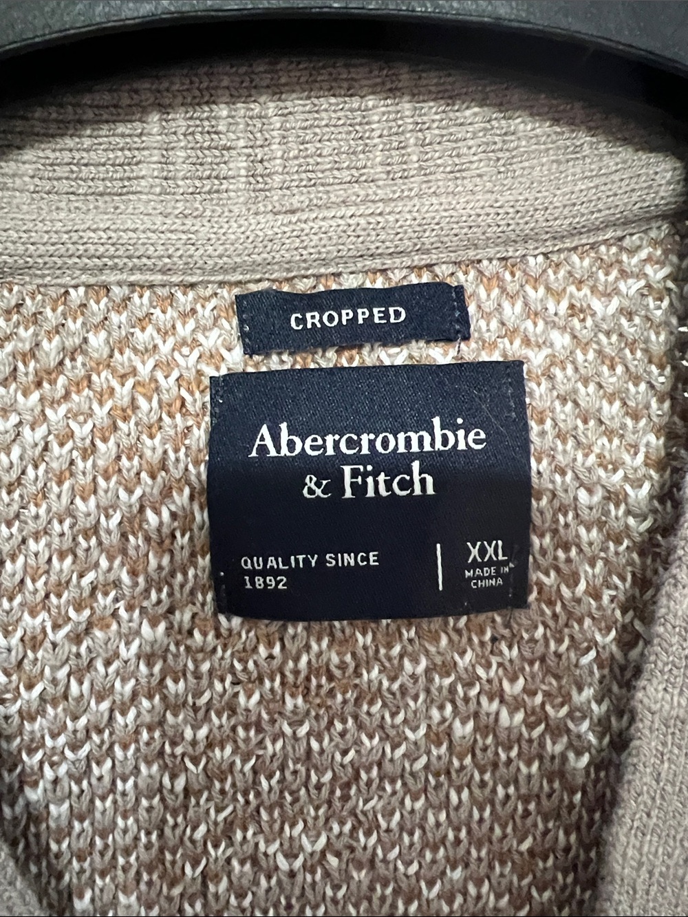 Abercrombie & Fitch Brown and Cream Floral Jacquard Cardigan - Picture 2 of 4